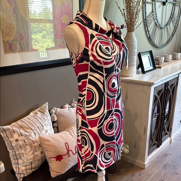 MERONA Abstract Retro Mod Sheath Dress Size 2 - Picture 2 of 9